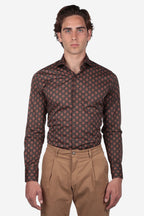 Camicia facile stiro a fantasia pianta