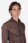 Camicia facile stiro a fantasia pianta