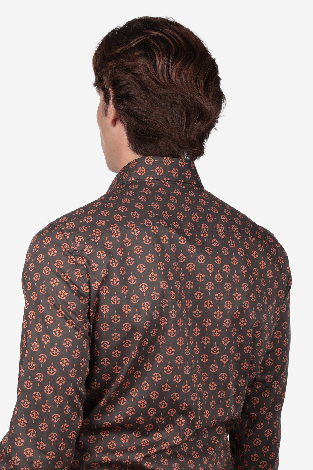Camicia facile stiro a fantasia pianta