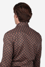 Camicia facile stiro a fantasia pianta