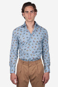 Camicia facile stiro a fantasia vespetta