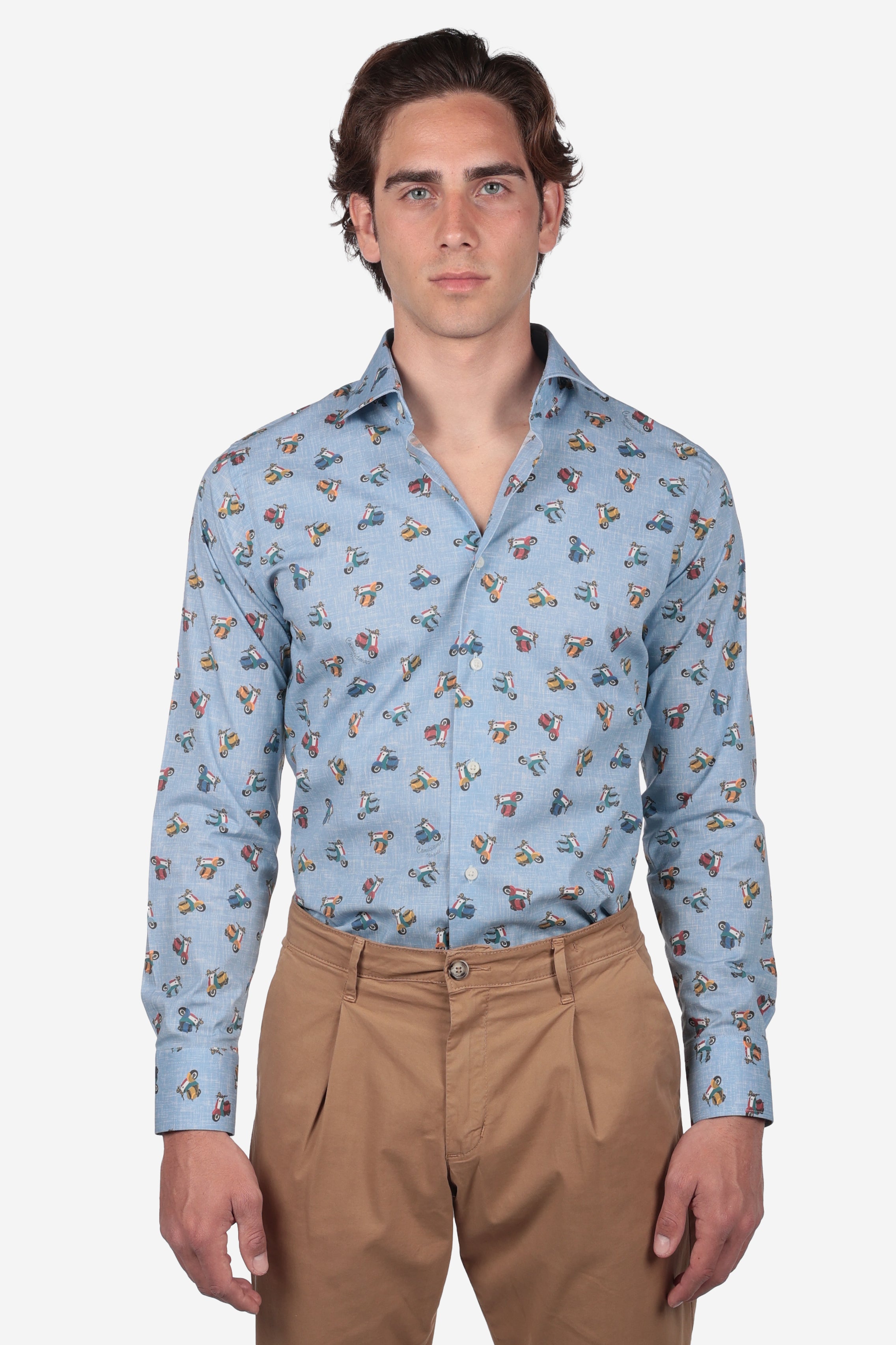 Camicia facile stiro a fantasia vespetta
