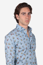 Camicia facile stiro a fantasia vespetta