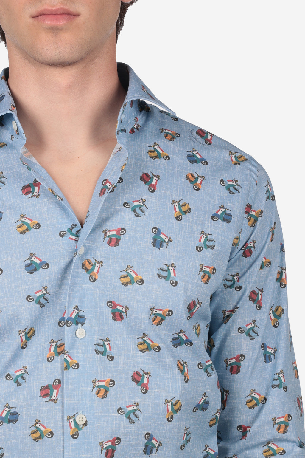 Camicia facile stiro a fantasia vespetta