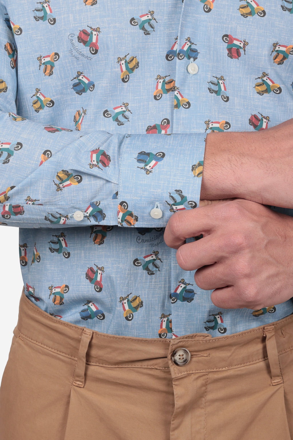 Camicia facile stiro a fantasia vespetta