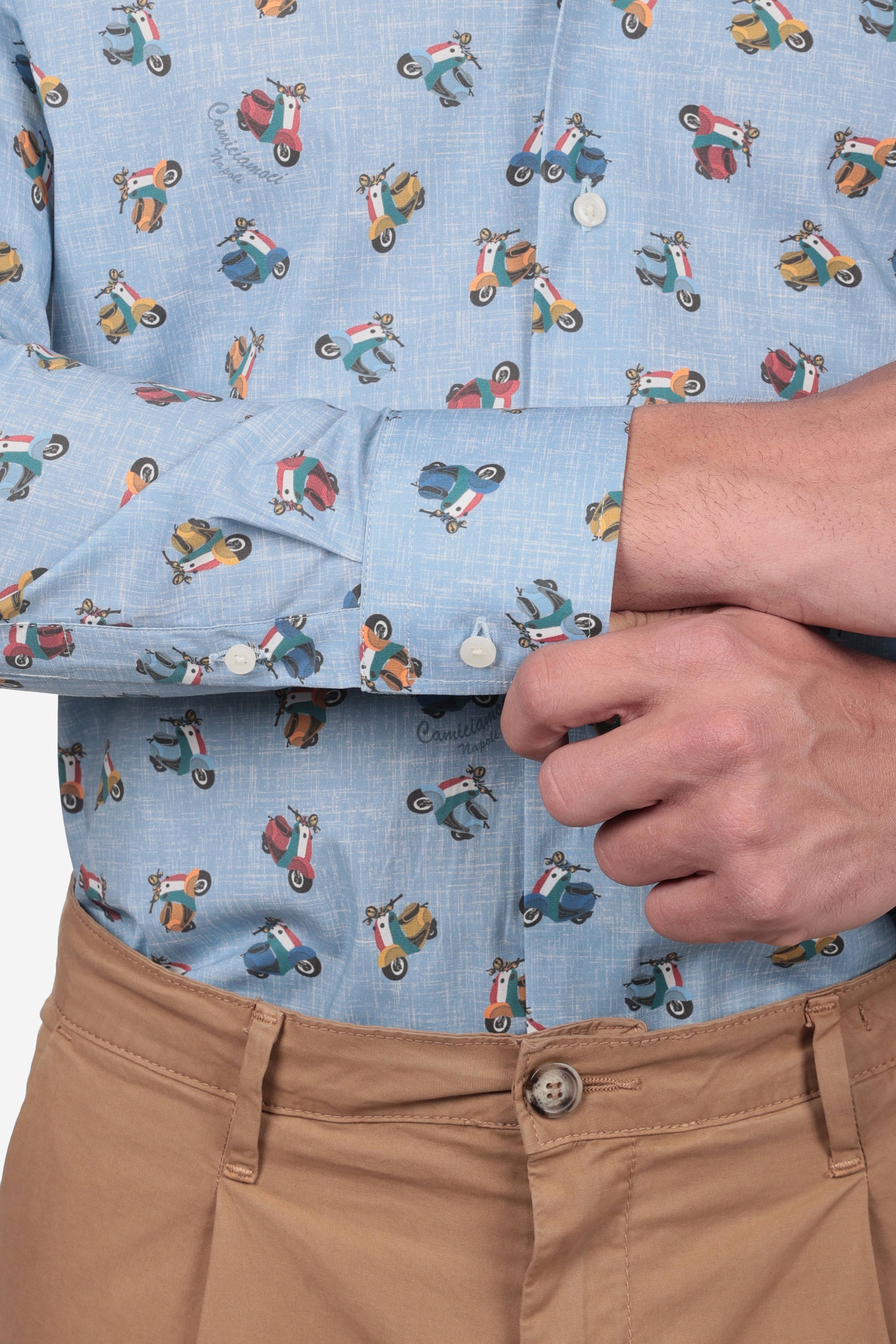 Camicia facile stiro a fantasia vespetta