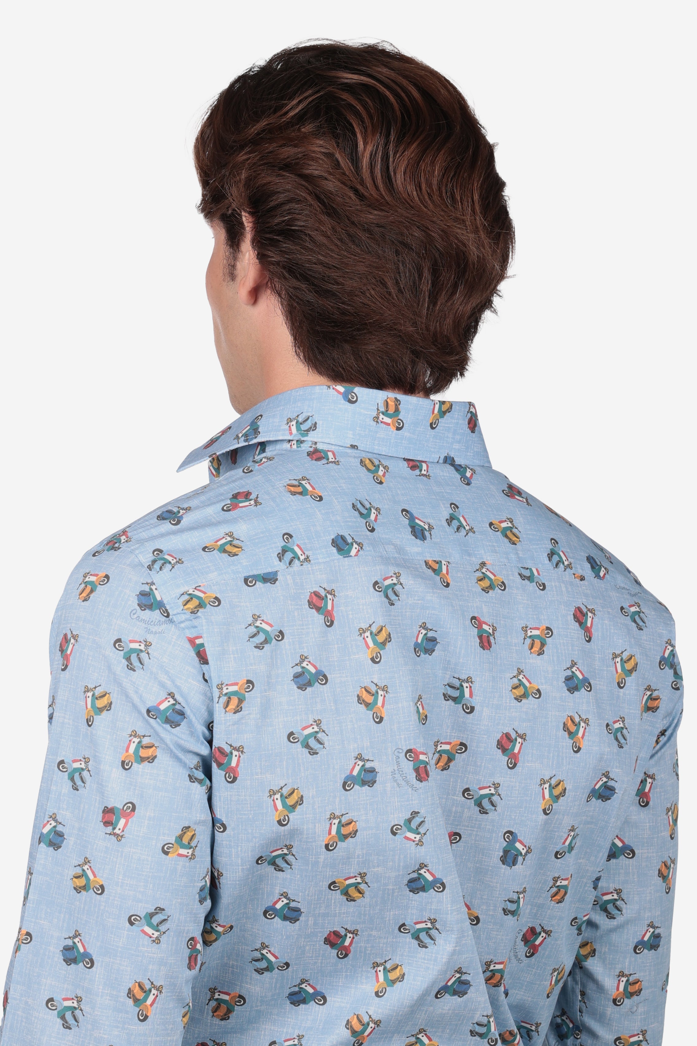 Camicia facile stiro a fantasia vespetta