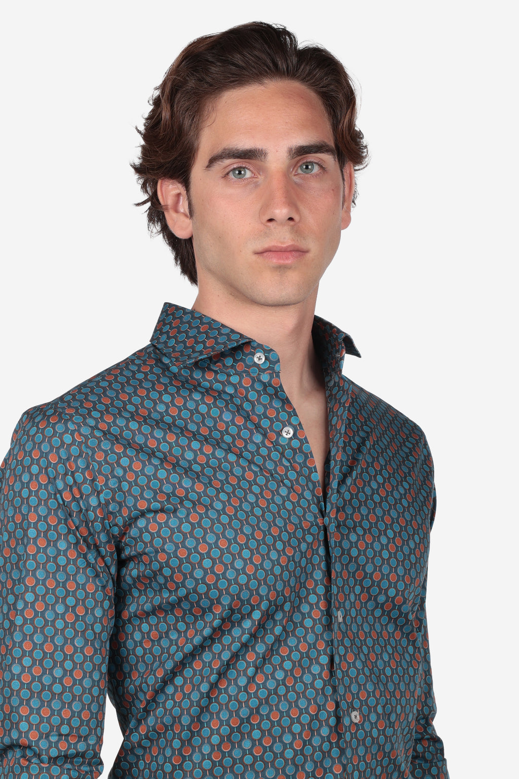 Camicia facile stiro a fantasia disco