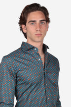 Camicia facile stiro a fantasia disco