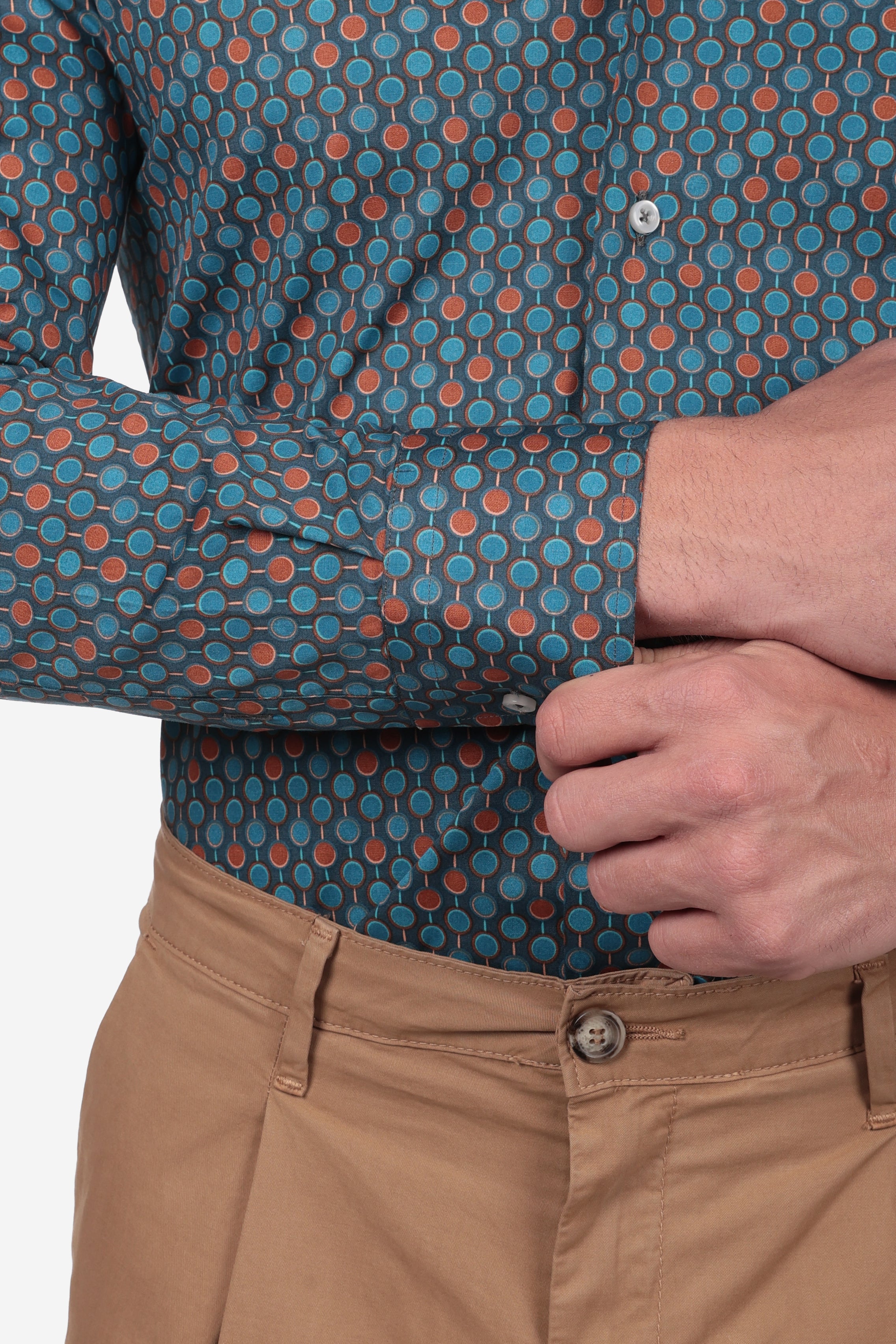 Camicia facile stiro a fantasia disco