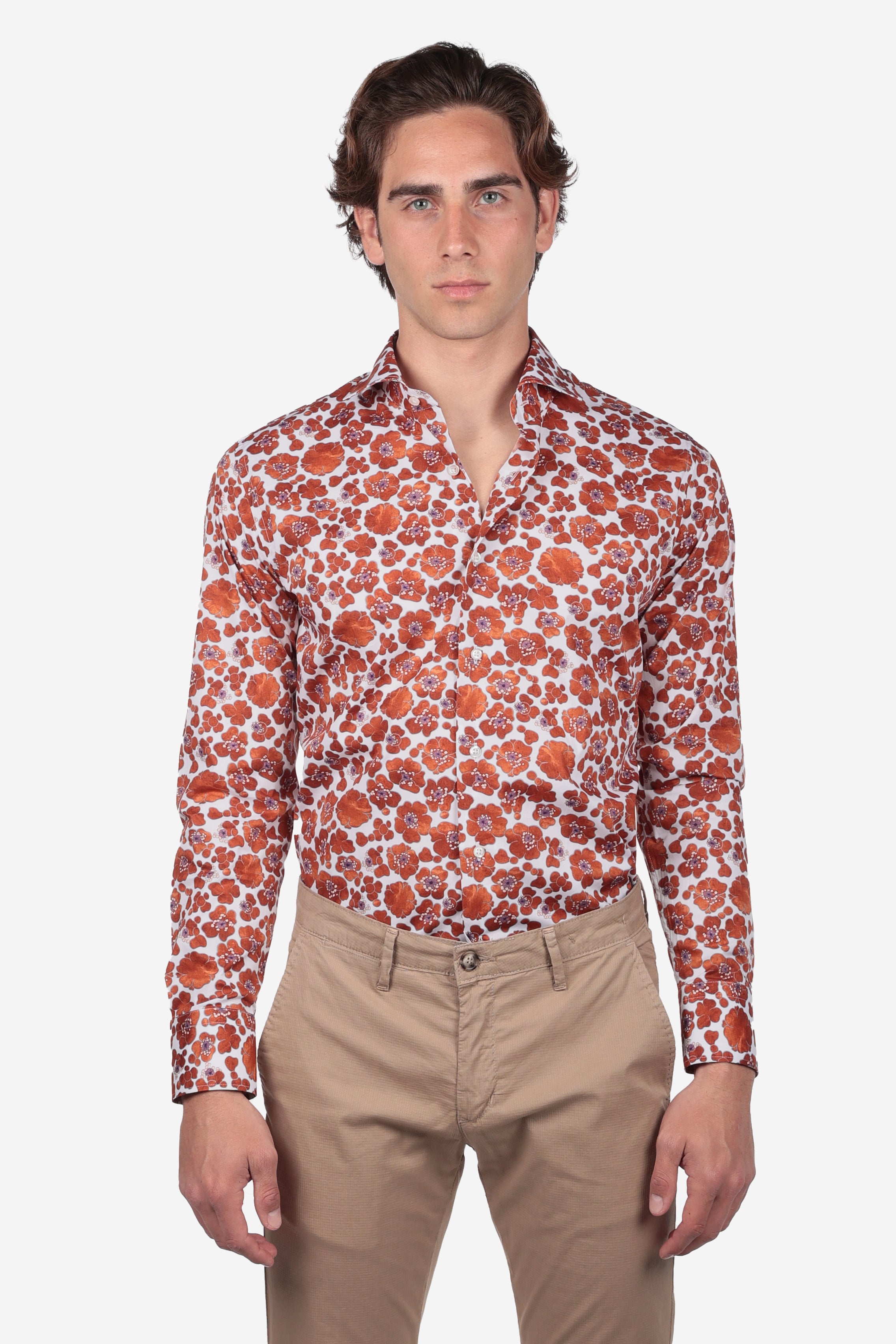 Camicia facile stiro a fantasia clivia