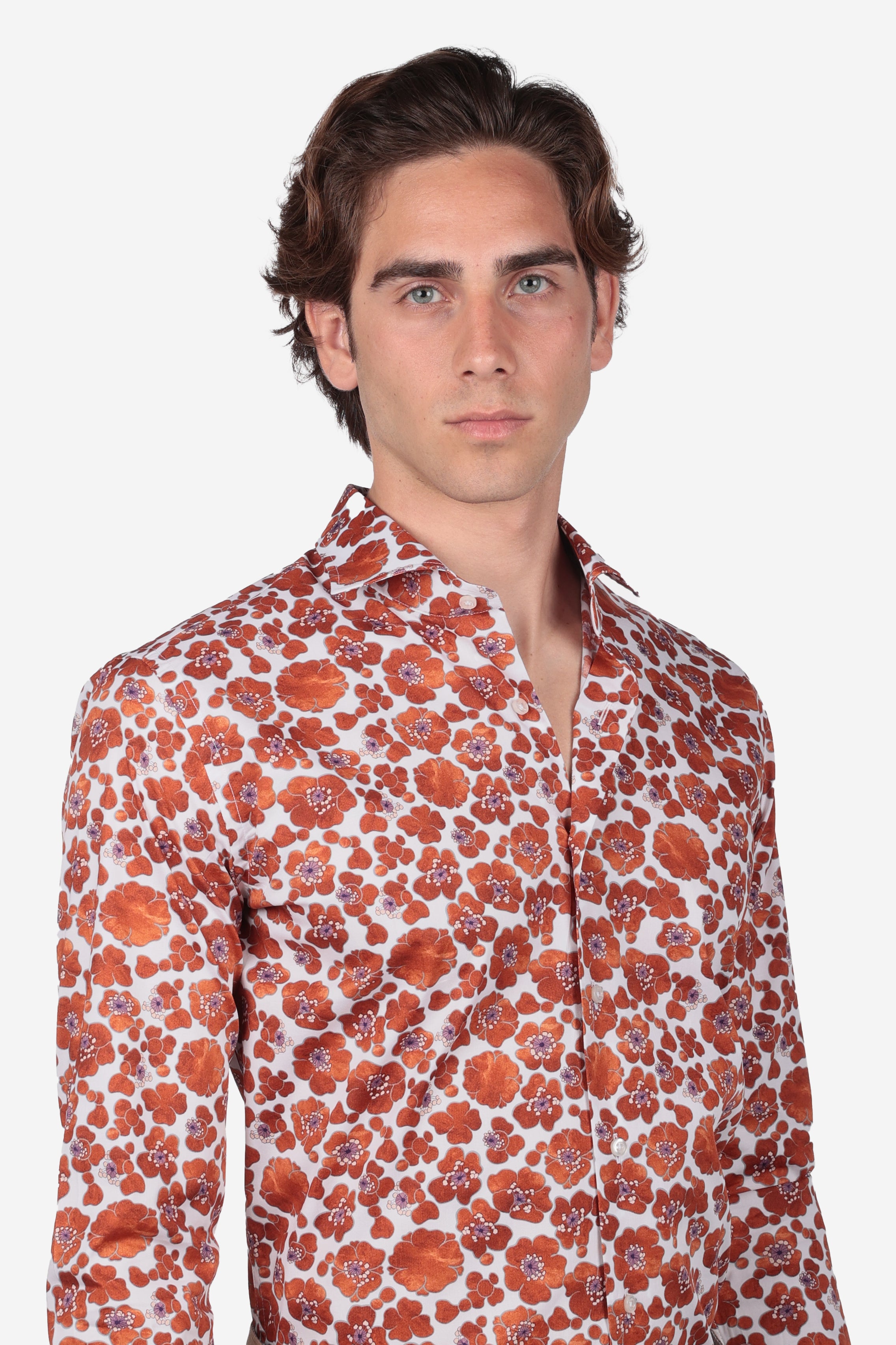 Camicia facile stiro a fantasia clivia