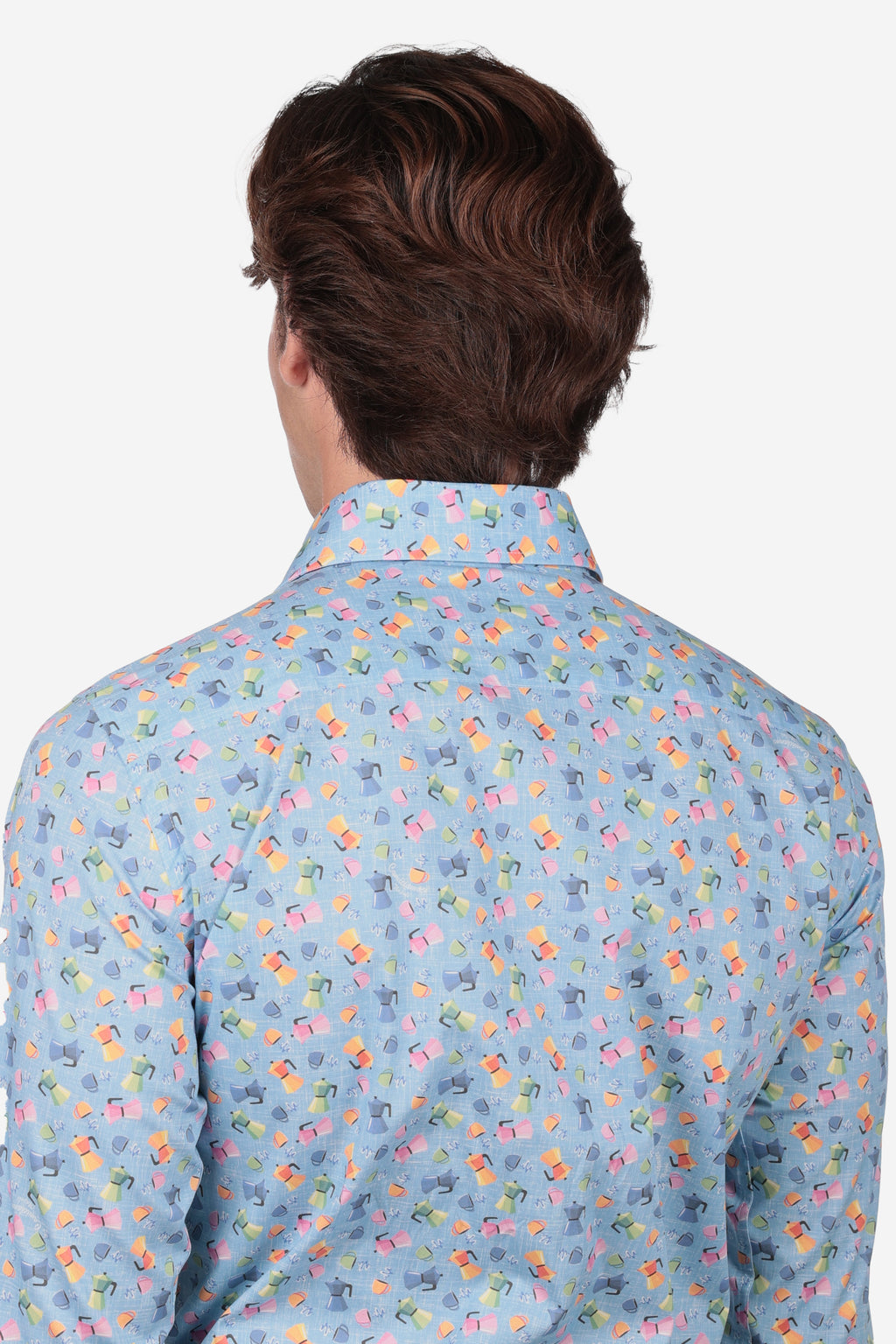 Camicia facile stiro a fantasia moka