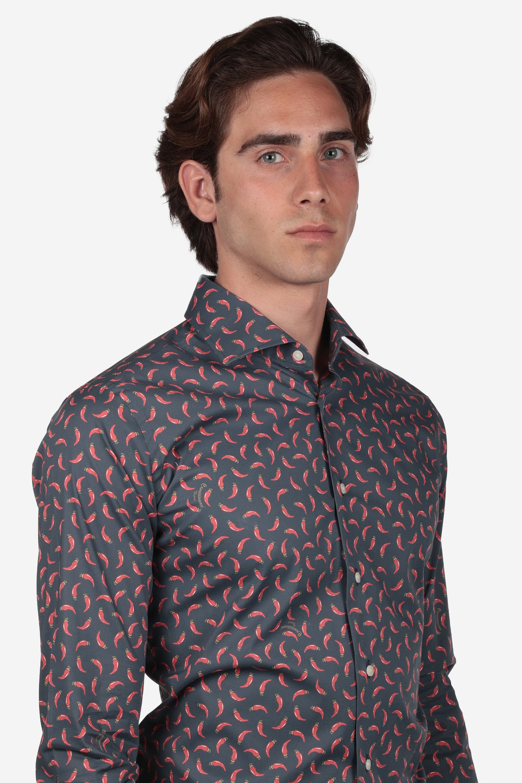 Camicia facile stiro a fantasia corno