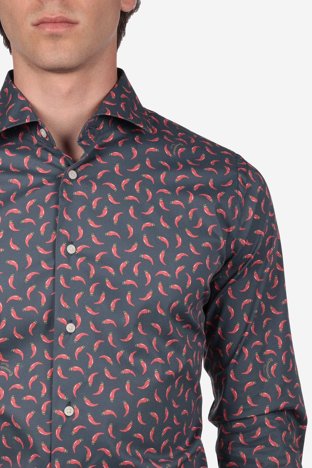 Camicia facile stiro a fantasia corno
