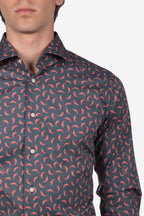 Camicia facile stiro a fantasia corno