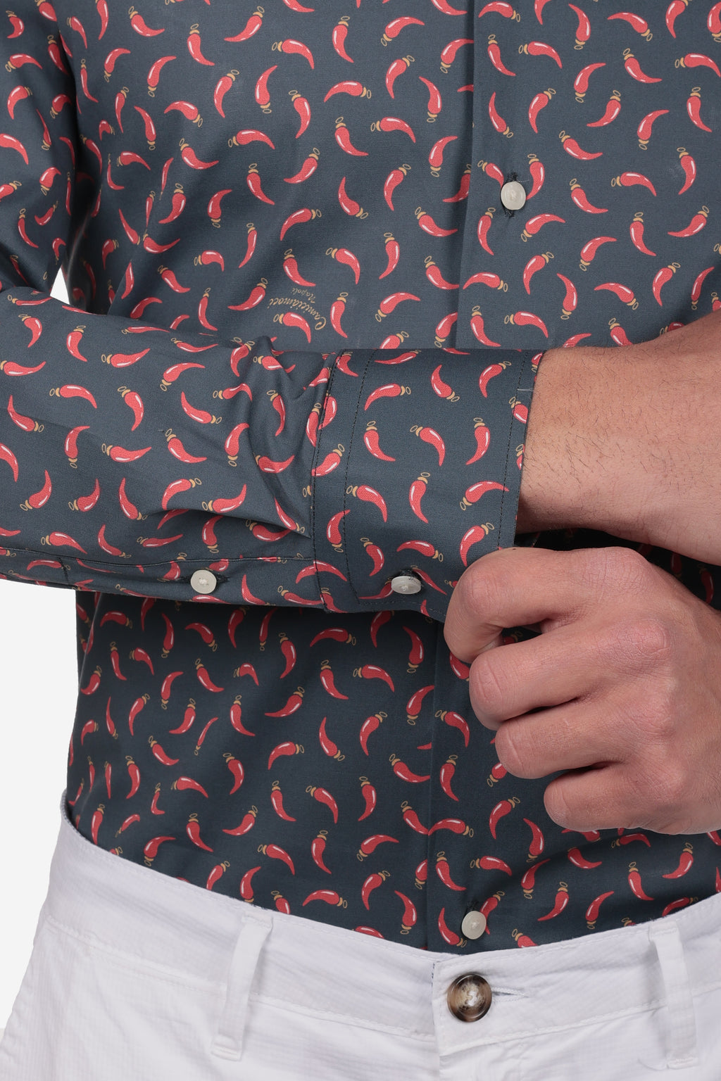 Camicia facile stiro a fantasia corno