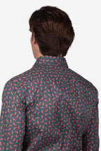 Camicia facile stiro a fantasia corno