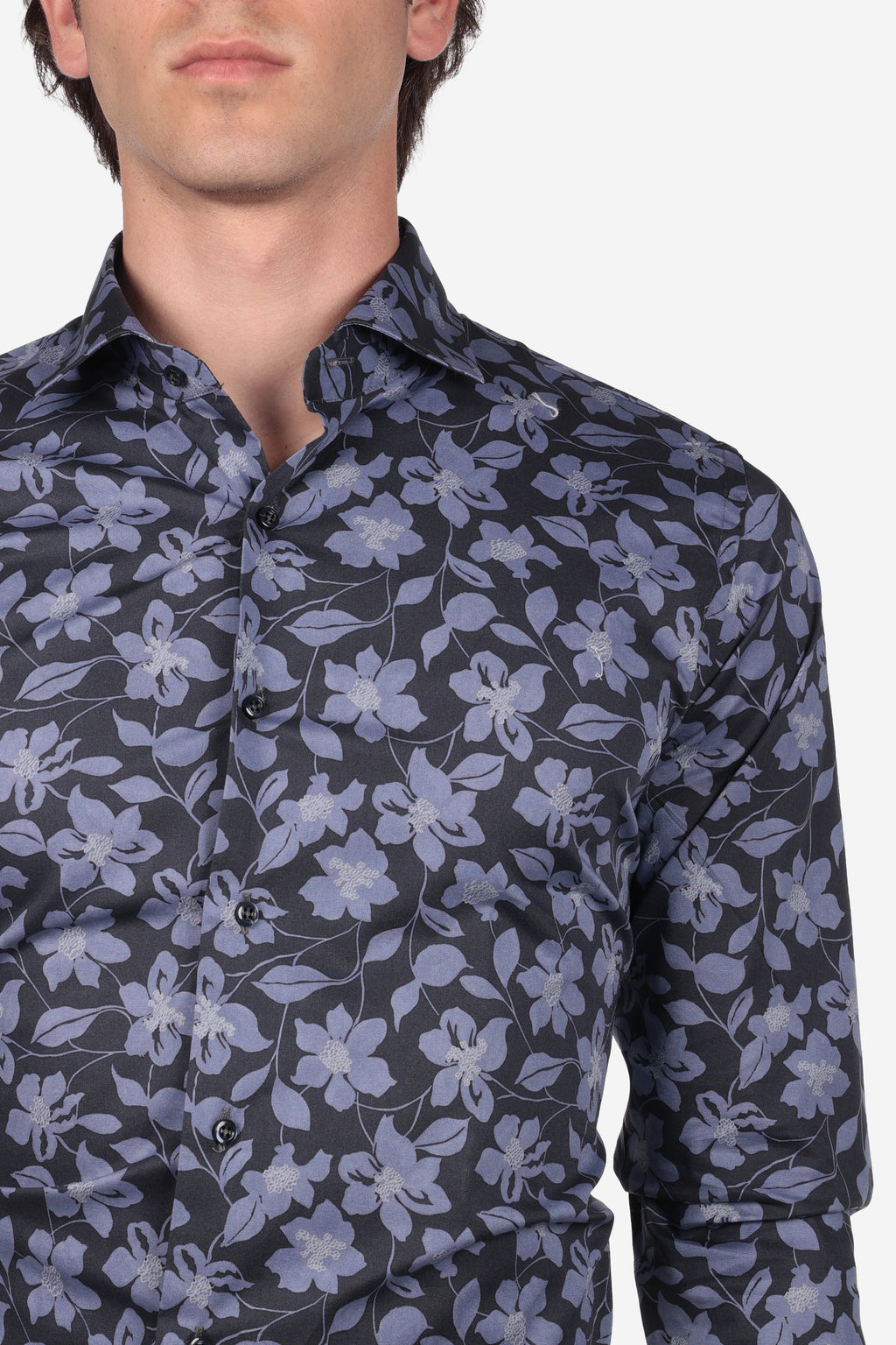 Camicia facile stiro a fantasia violetta