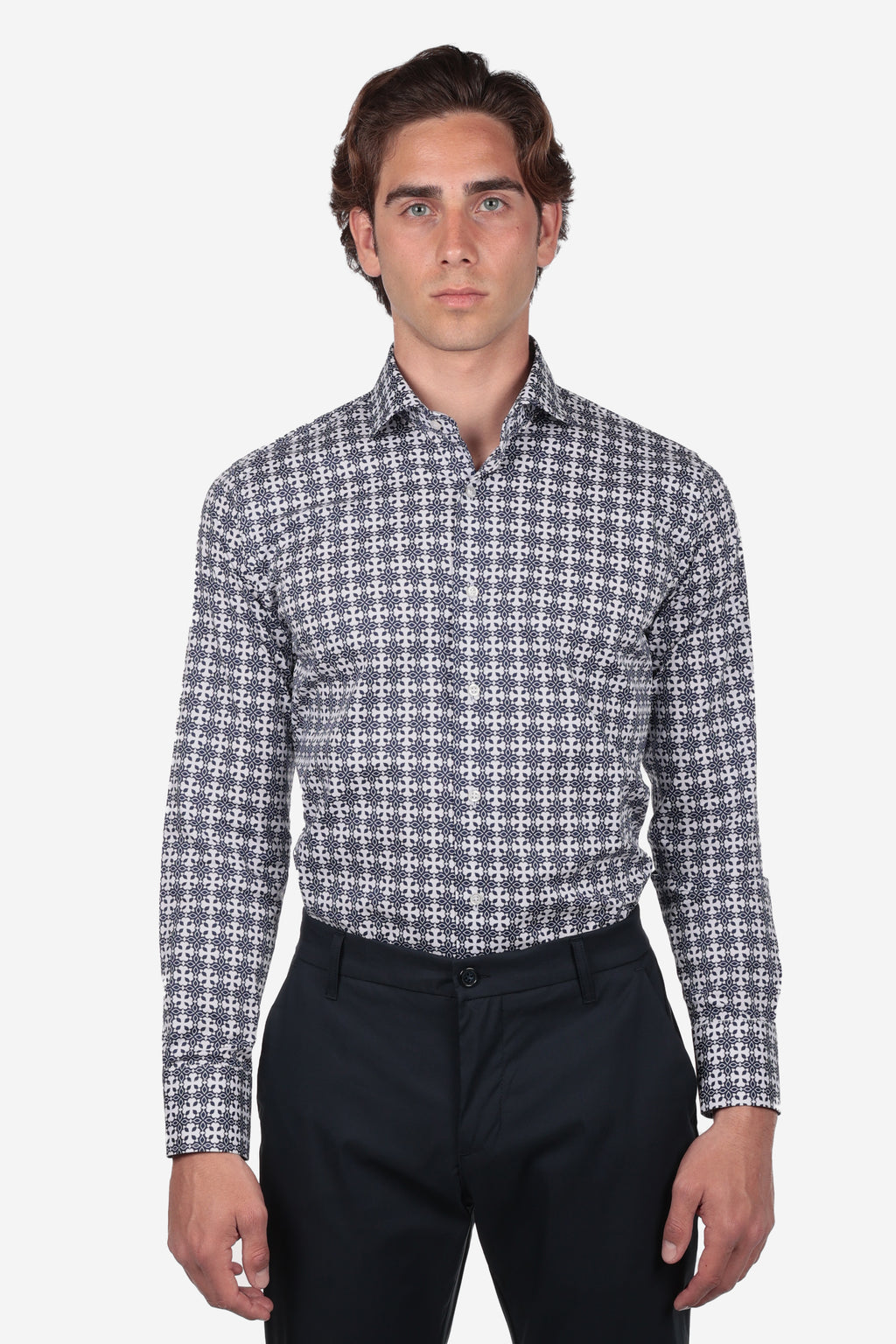 Camicia facile stiro a fantasia Firenze