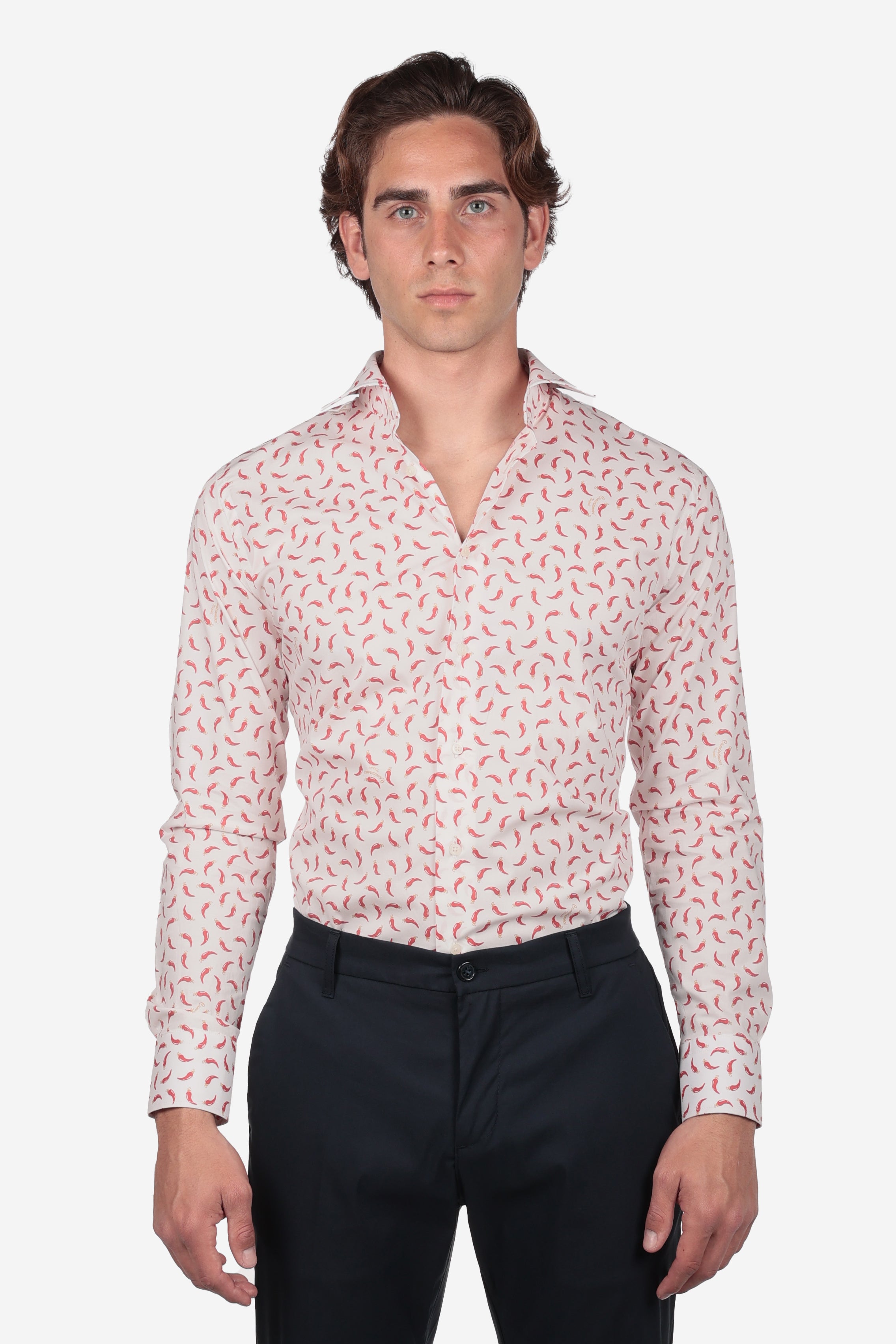 Camicia facile stiro a fantasia corno