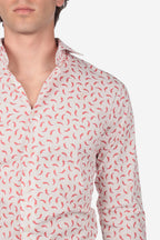 Camicia facile stiro a fantasia corno