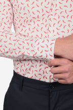 Camicia facile stiro a fantasia corno