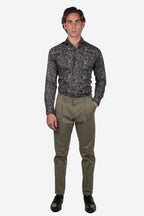Camicia facile stiro a fantasia fiore pois