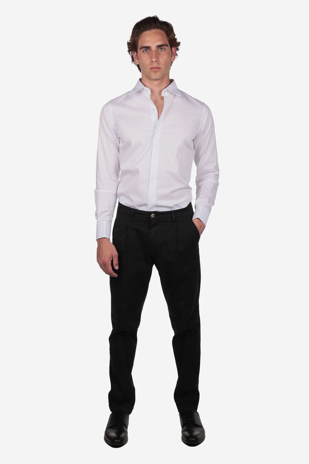 Camicia con polso gemelli 100% cotone