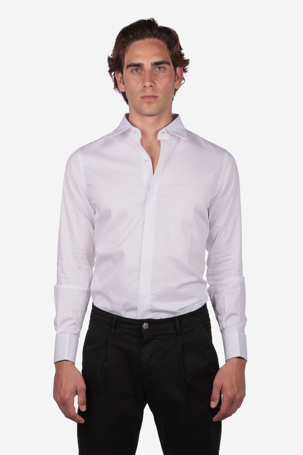 Camicia con polso gemelli 100% cotone