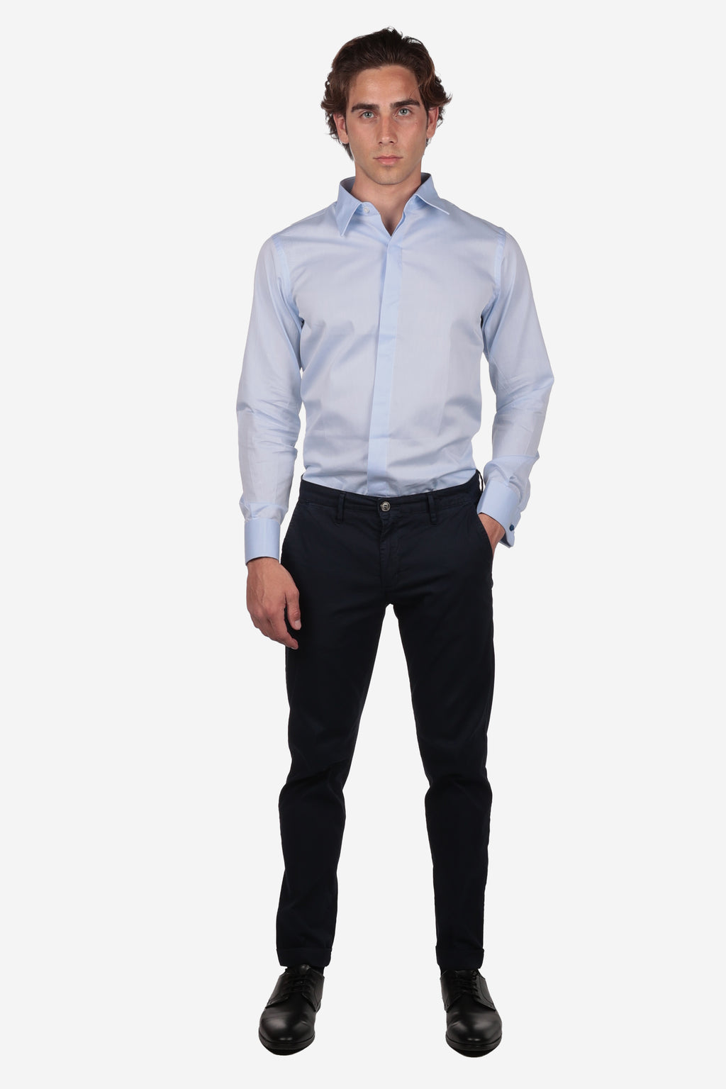 Camicia con polso gemelli 100% cotone