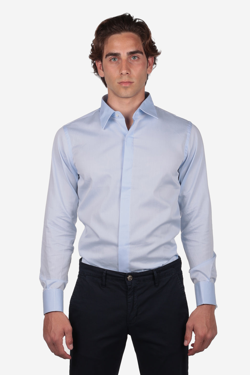 Camicia con polso gemelli 100% cotone