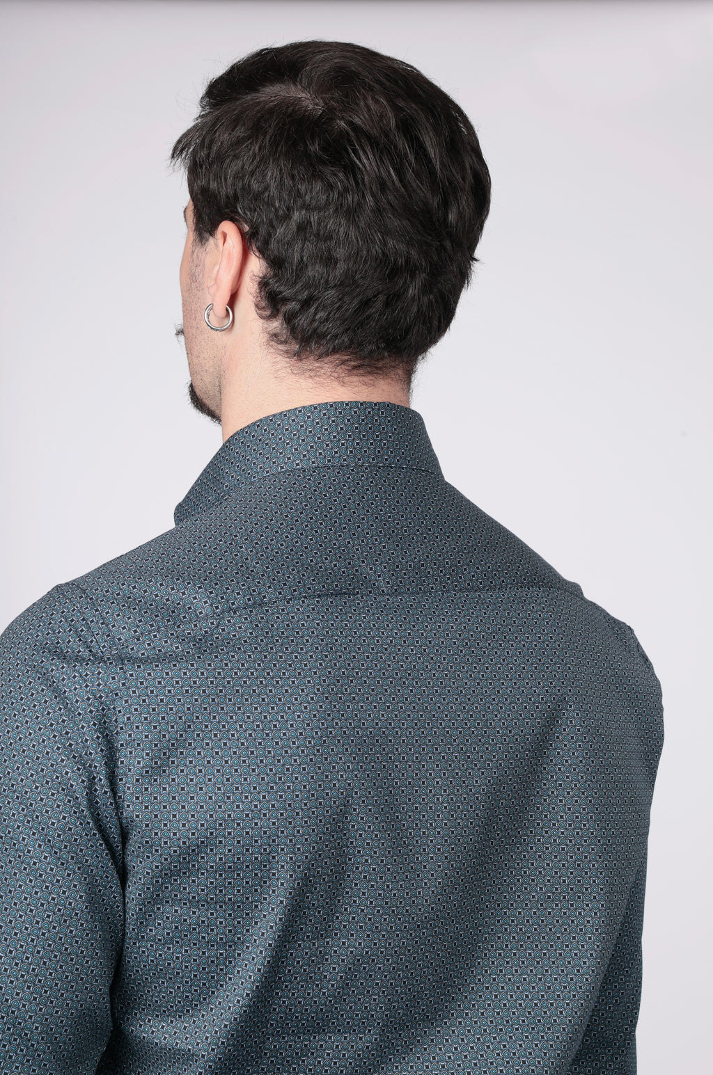 Camicia facile stiro a fantasia labirinto