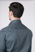 Camicia facile stiro a fantasia labirinto