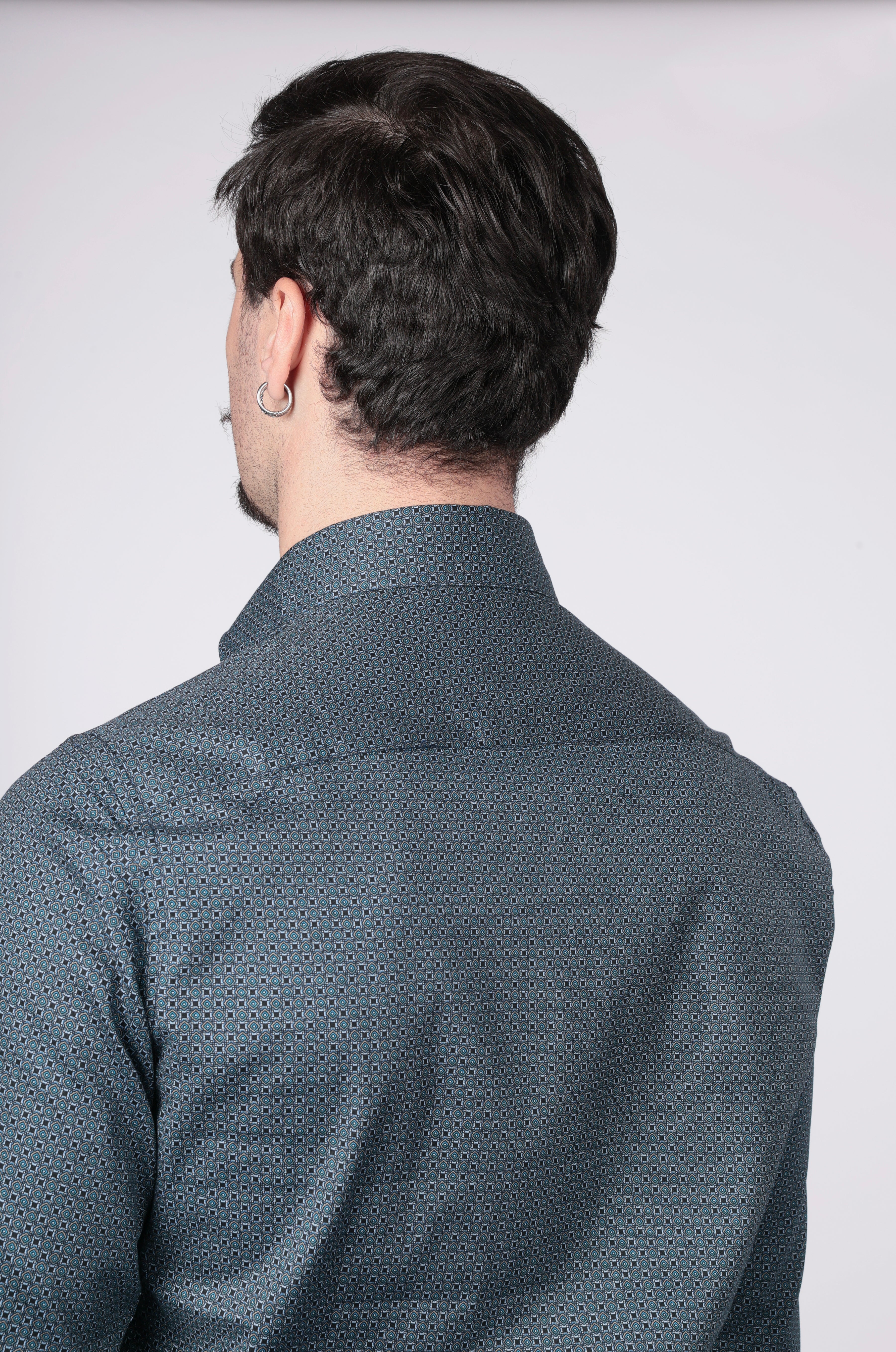 Camicia facile stiro a fantasia labirinto