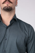 Camicia facile stiro a fantasia labirinto
