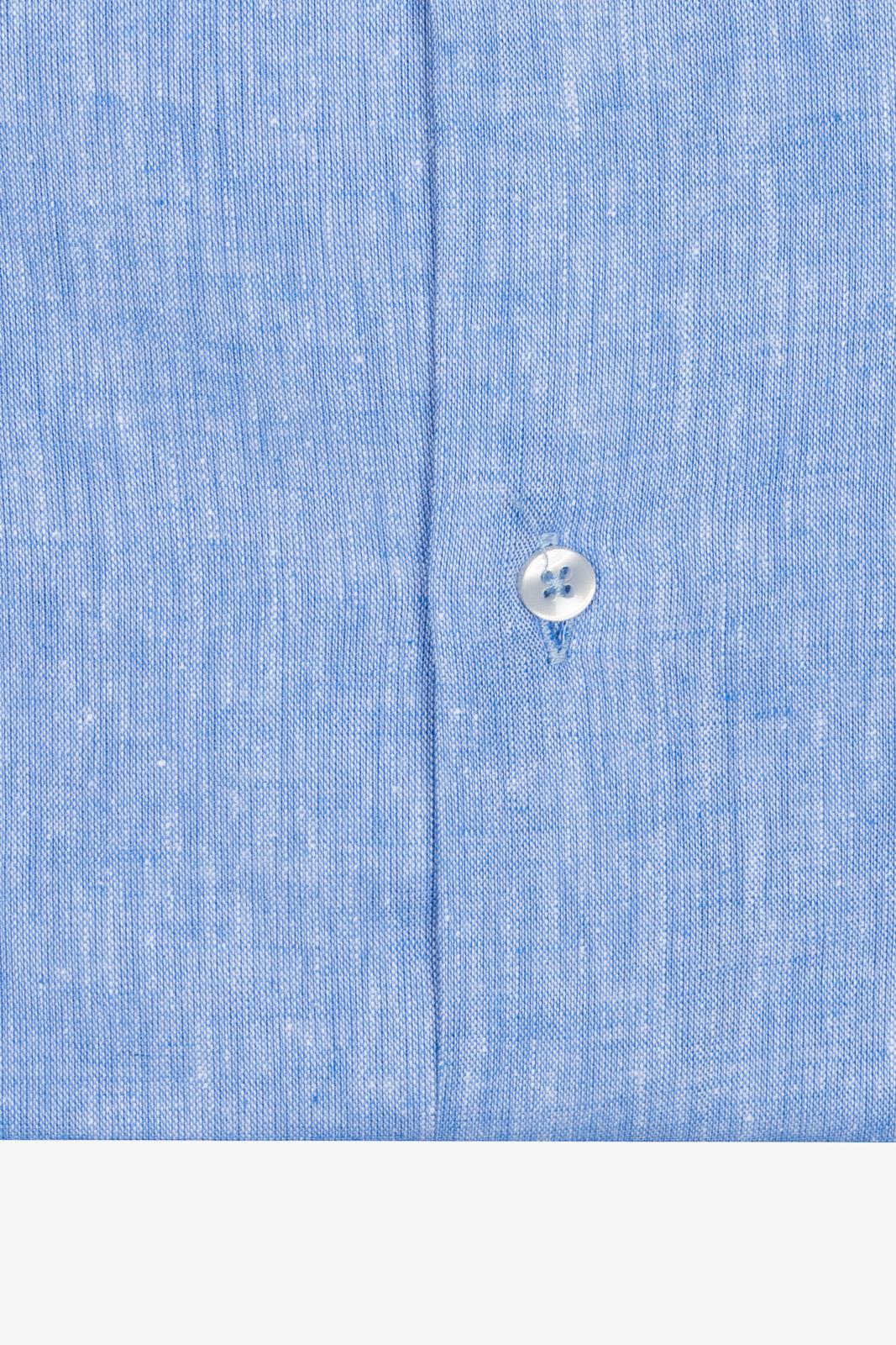 CAMICIA 100% LINO COREANA TINTA UNITA