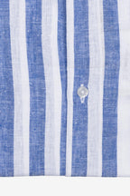 CAMICIA 100% LINO COREANA RIGATA