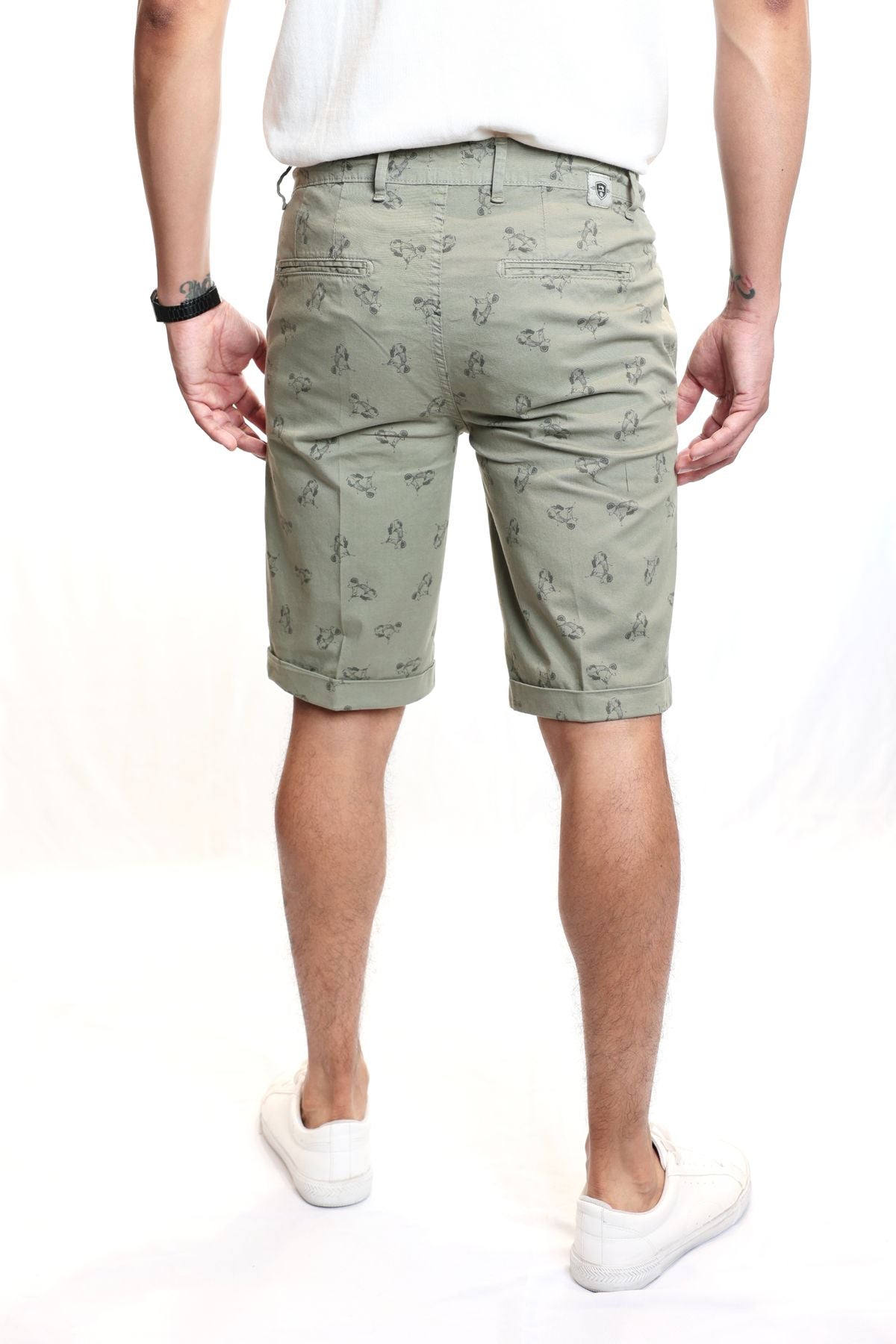 Bermuda Uomo in Cotone Made in Italy con Stampa Vespa Special