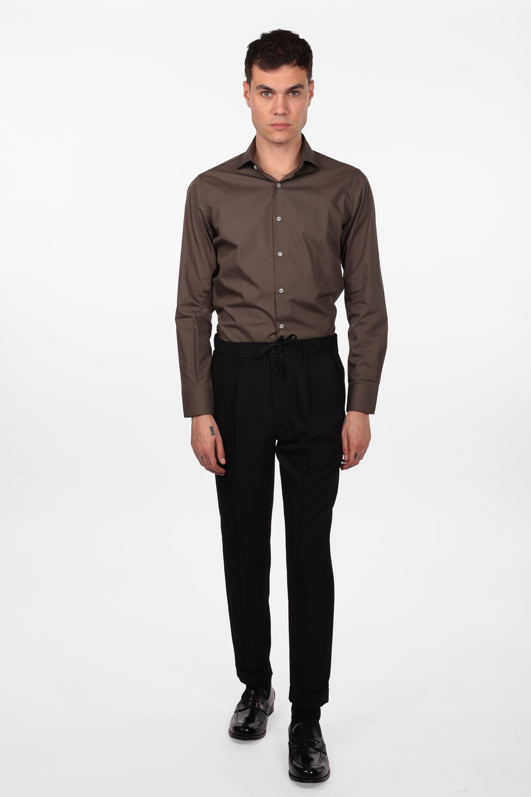 Camicia 100% cotone tinta unita