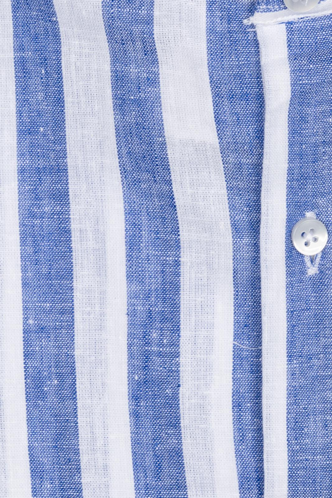 CAMICIA 100% LINO COREANA RIGATA