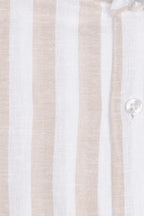 CAMICIA 100% LINO COREANA RIGATA