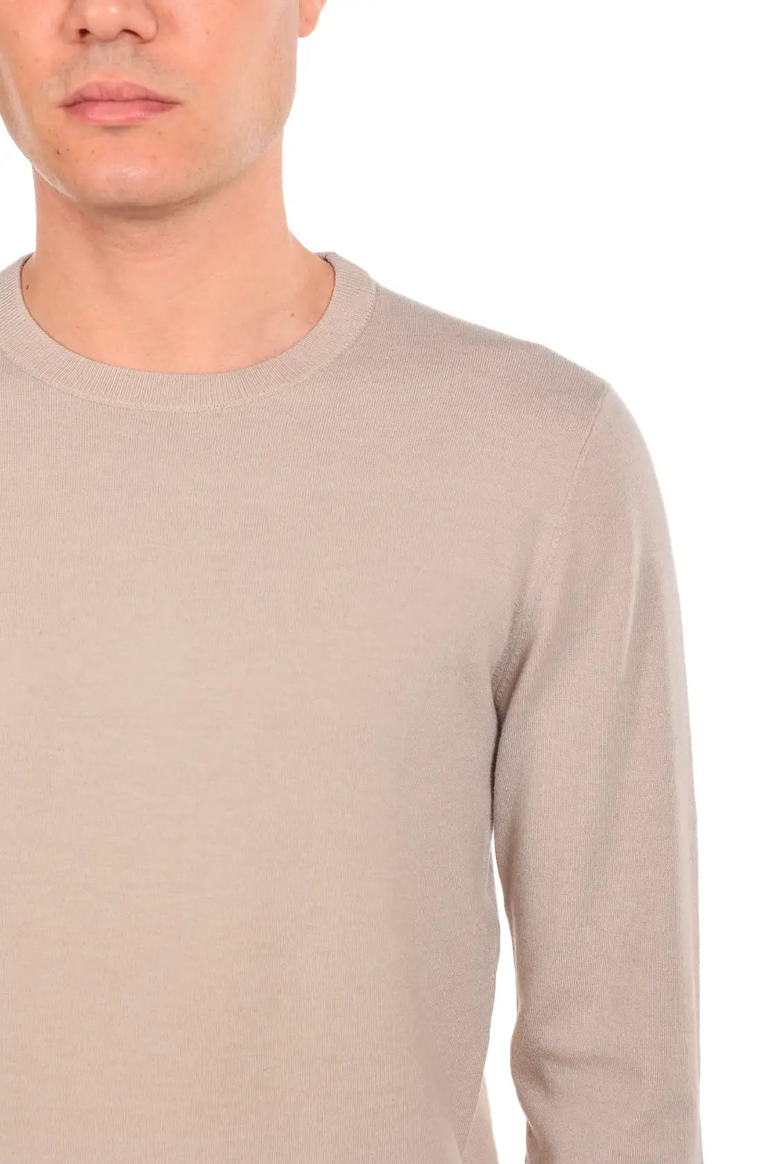 Maglia girocollo tessuto antiallergico effetto lanato