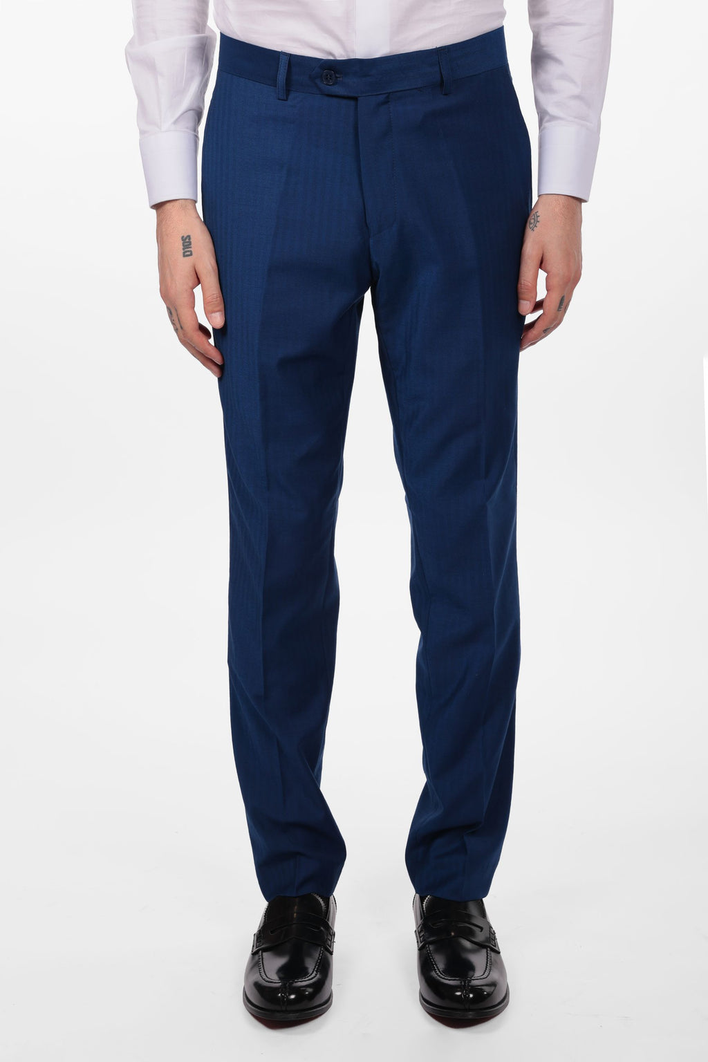 Pantalone classico da abito spina di pesce