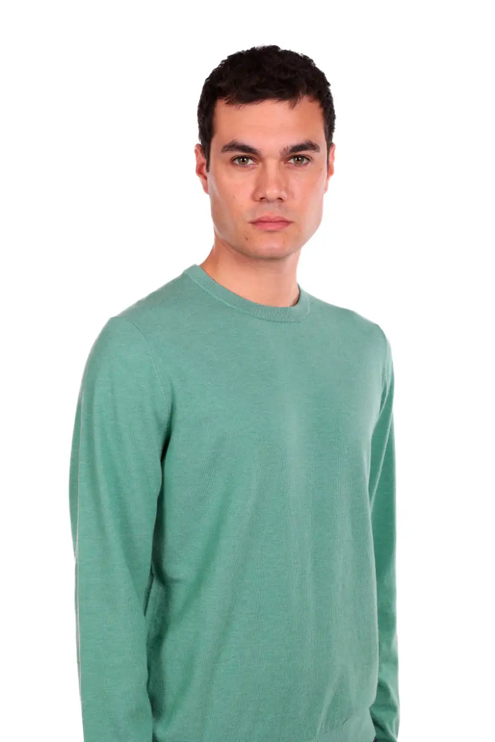 Maglia girocollo tessuto antiallergico effetto lanato