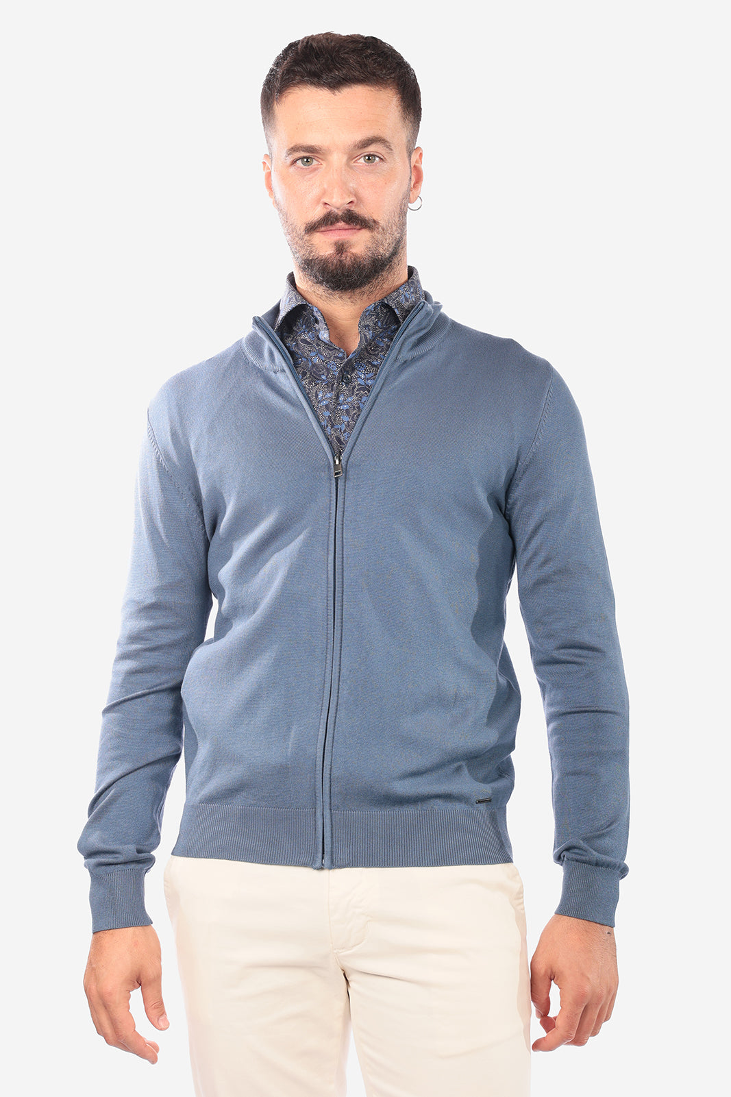 Maglia con zip in viscosa