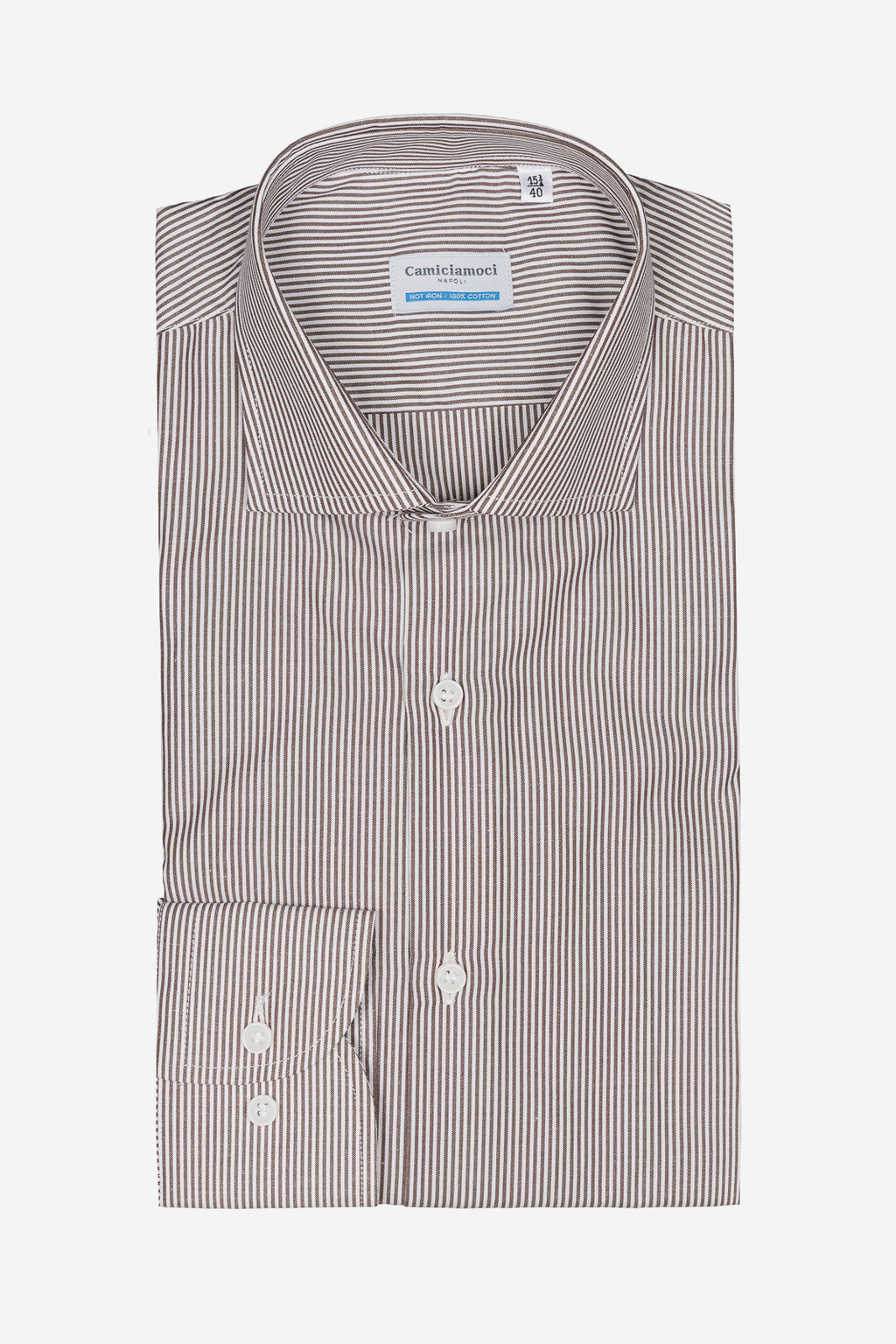 Camicia riga media in puro cotone