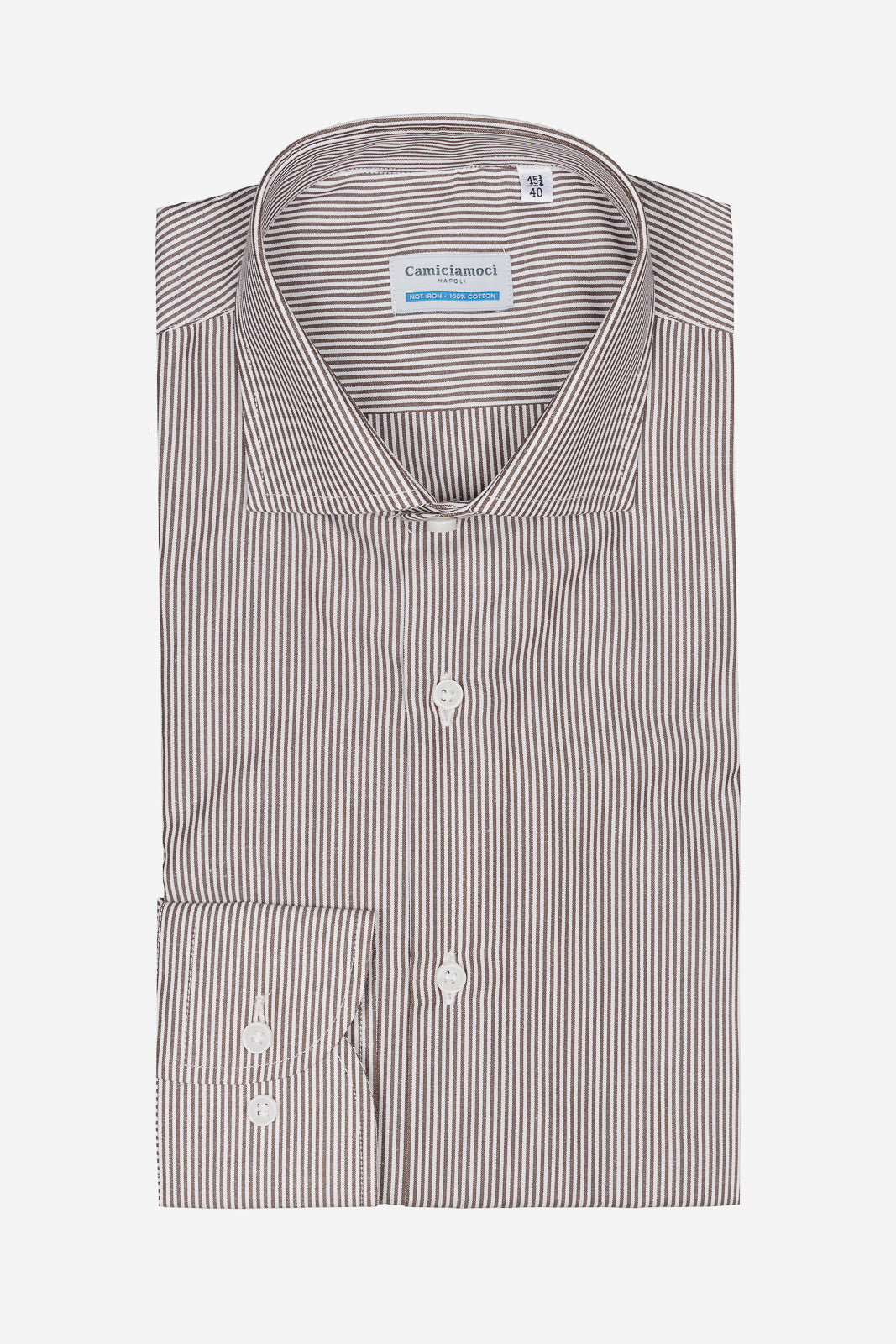 Camicia riga media in puro cotone