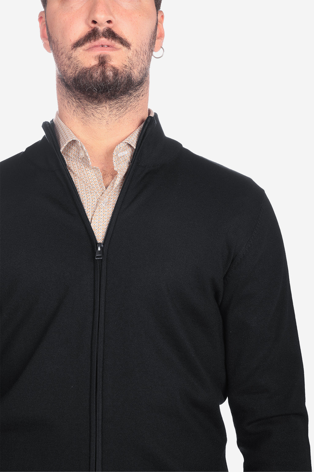 Maglia con zip in viscosa