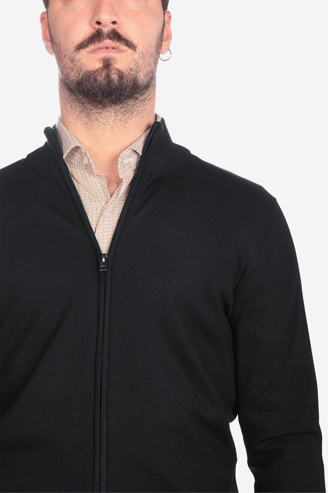 Maglia con zip in viscosa